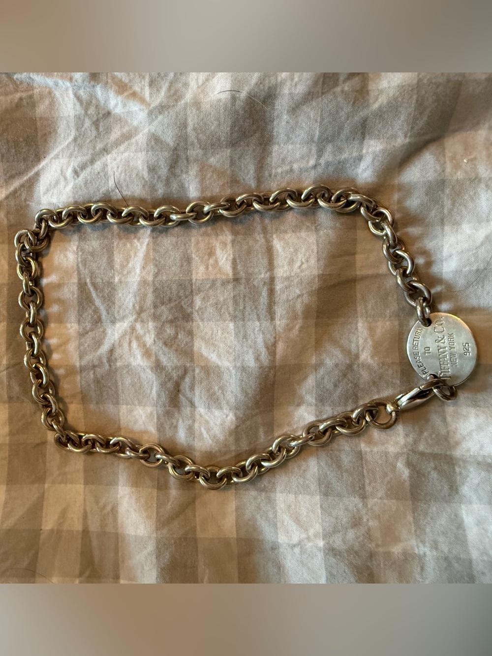 Tiffany & Co. Sterling Silver Oval Tag Charm Necklace - Silver - Picture 2 of 2